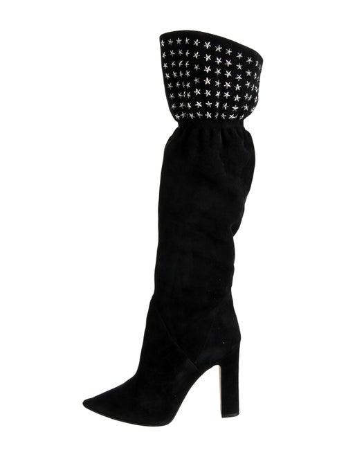 Tamara Mellon Suede Studded Accents Boots