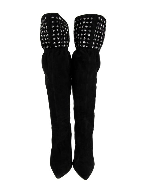 Tamara Mellon Suede Studded Accents Boots
