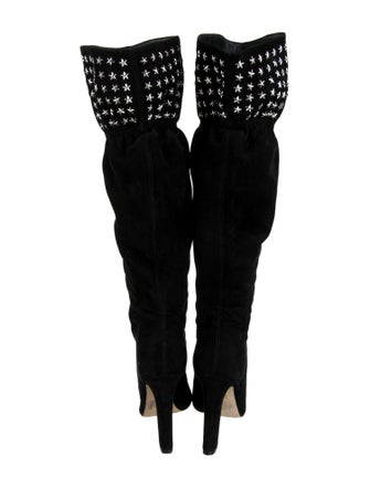 Tamara Mellon Suede Studded Accents Boots
