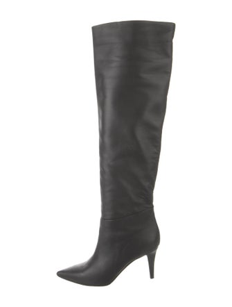 Tamara Mellon Leather Embroidered Accent Boots