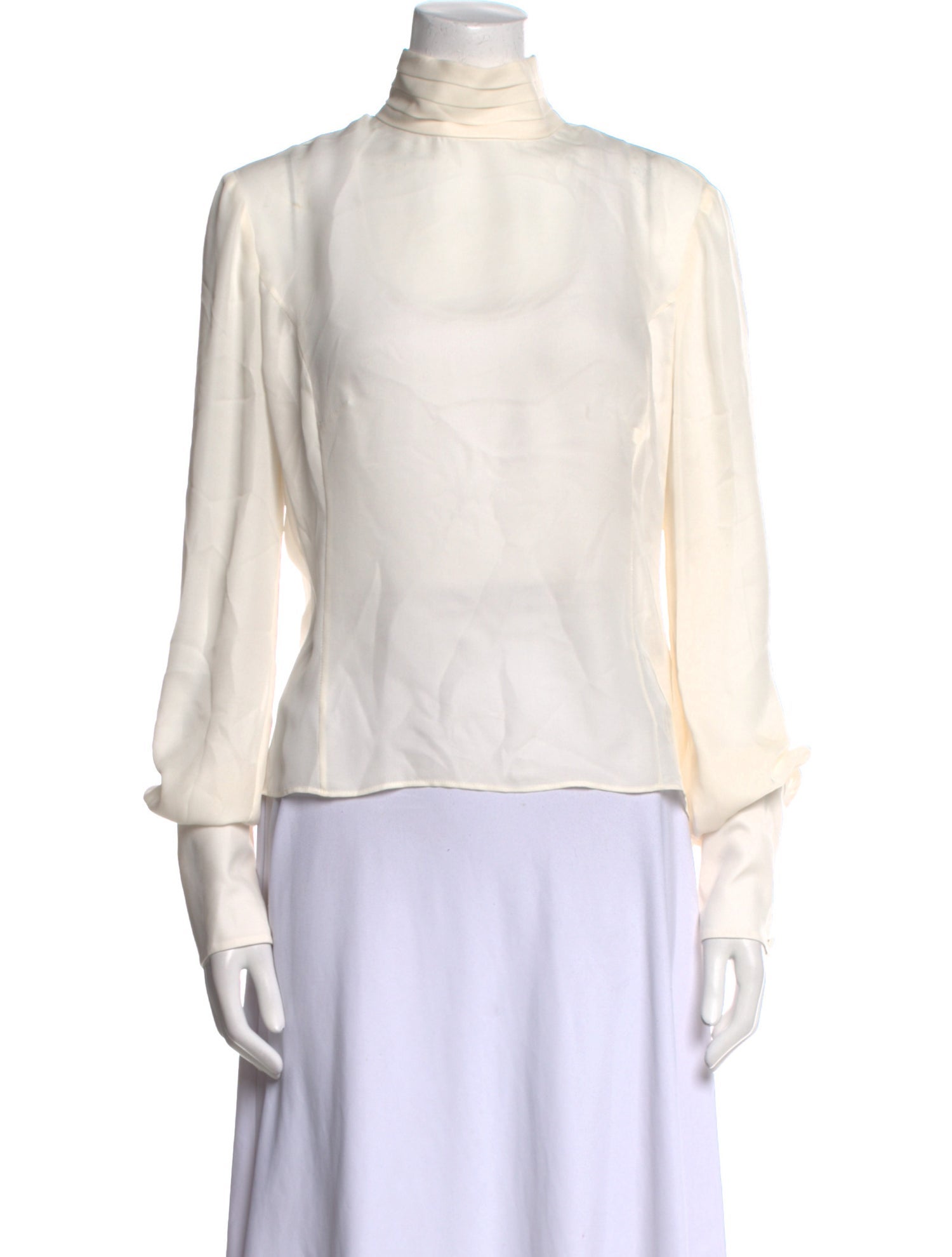 Tamara Mellon Silk Mock Neck Blouse
