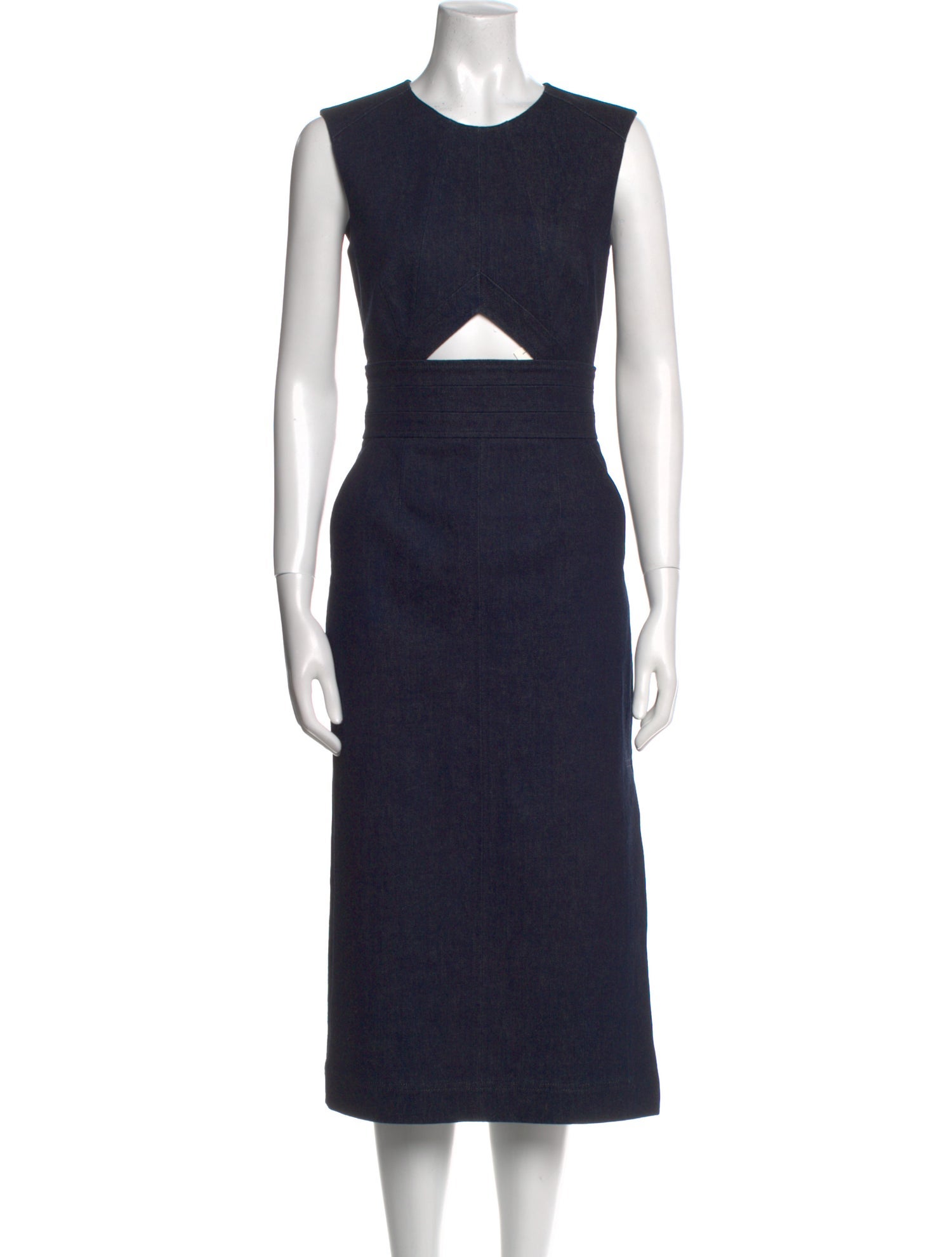 Tamara Mellon Crew Neck Midi Length Dress