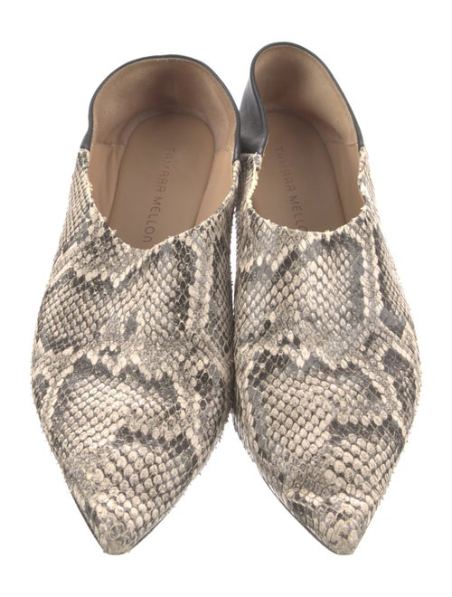 Tamara Mellon Embossed Leather Animal Print Flats