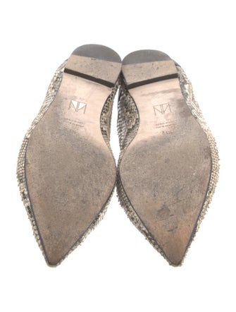 Tamara Mellon Embossed Leather Animal Print Flats