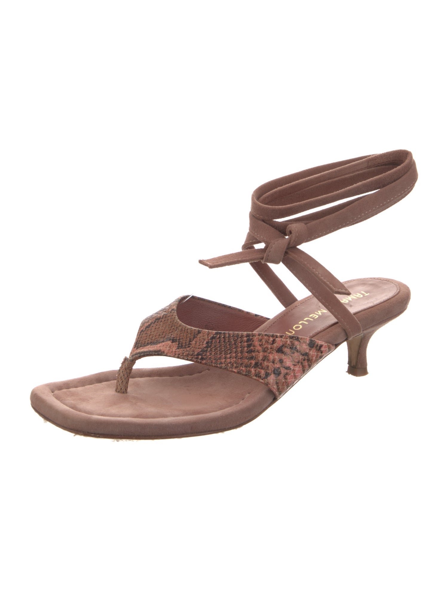 Tamara Mellon Leather Animal Print Gladiator Sandals