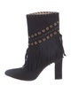 Tamara Mellon Suede Fringe Trim Accent Boots