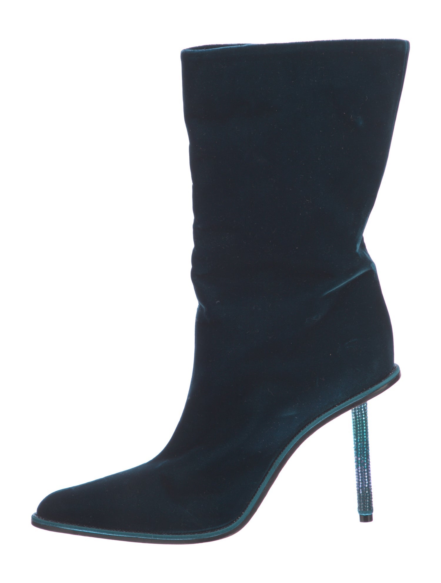 Tamara Mellon Velvet Crystal Embellishments Sock Boots