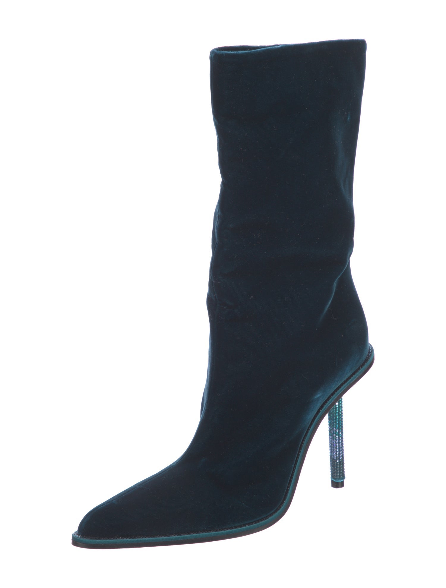 Tamara Mellon Velvet Crystal Embellishments Sock Boots