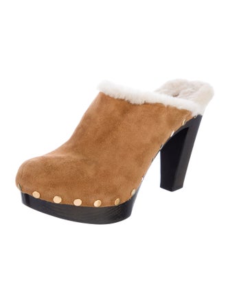 Tamara Mellon Suede Studded Accents Mules
