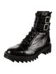 Tamara Mellon Patent Leather Crystal Embellishments Combat Boots