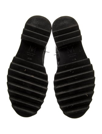 Tamara Mellon Patent Leather Crystal Embellishments Combat Boots