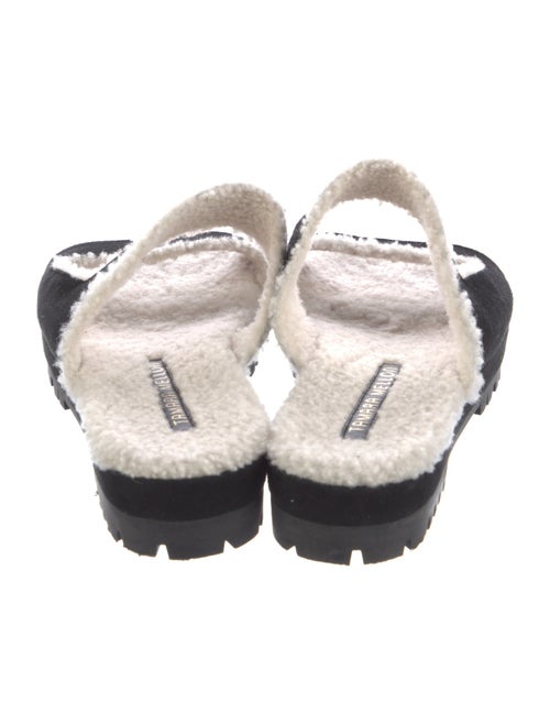 Tamara Mellon Suede Leather Trim Embellishment Slides