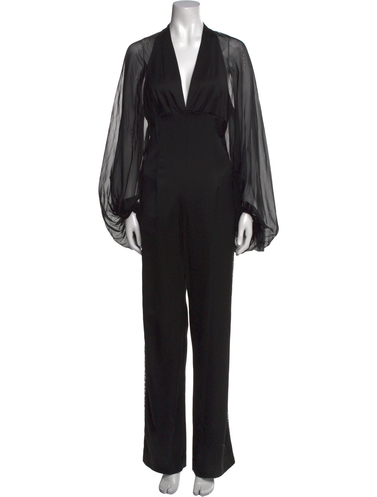 Tamara Mellon Virgin Wool V-Neck Jumpsuit
