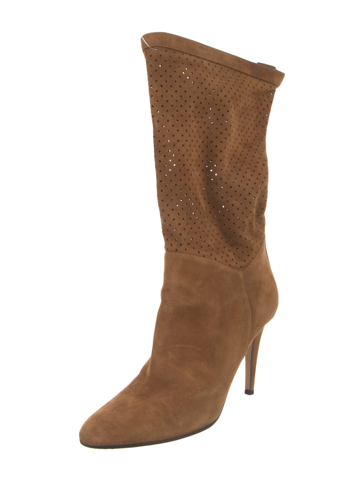 Tamara Mellon Suede Lasercut Accents Boots