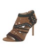 Tamara Mellon Suede Colorblock Pattern Sandals