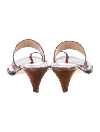 Tamara Mellon Leather Animal Print Slides