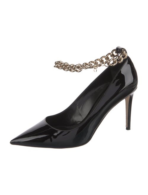Tamara Mellon Patent Leather Chain-Link Accents Pumps