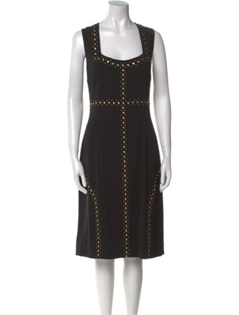 Tamara Mellon Square Neckline Midi Length Dress