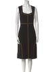 Tamara Mellon Square Neckline Midi Length Dress
