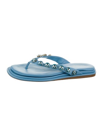 Tamara Mellon Leather Flip Flops