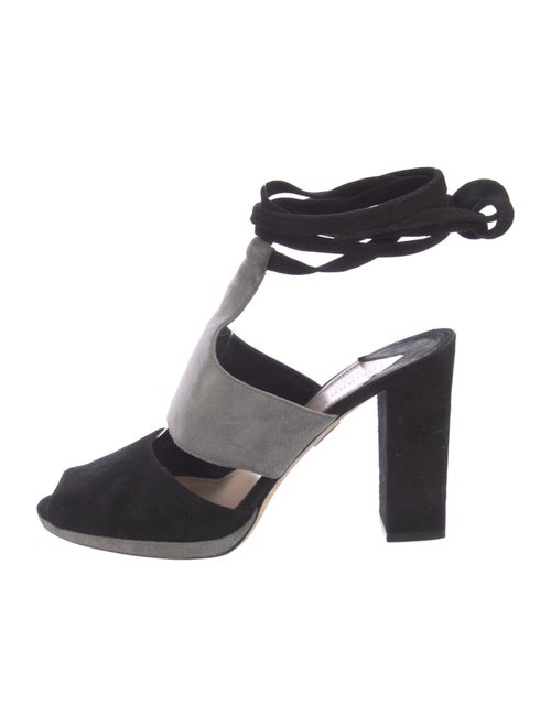 Tamara Mellon Suede Colorblock Pattern Sandals