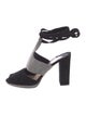 Tamara Mellon Suede Colorblock Pattern Sandals