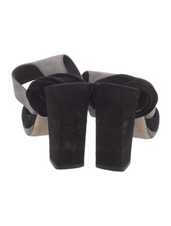 Tamara Mellon Suede Colorblock Pattern Sandals