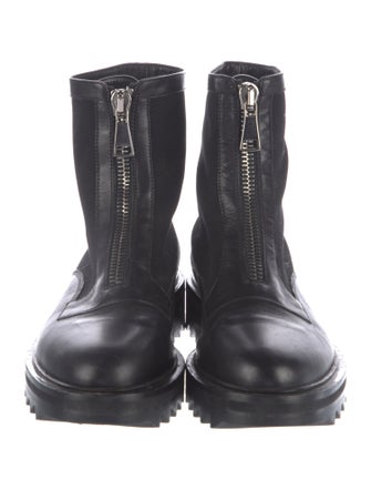 Tamara Mellon Leather Leather Trim Embellishment Combat Boots