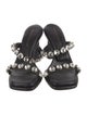Tamara Mellon Leather Crystal Embellishments Slides