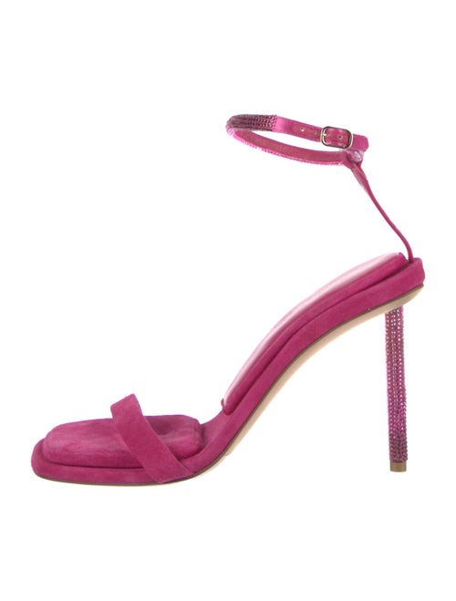 Tamara Mellon Velvet Crystal Embellishments Sandals