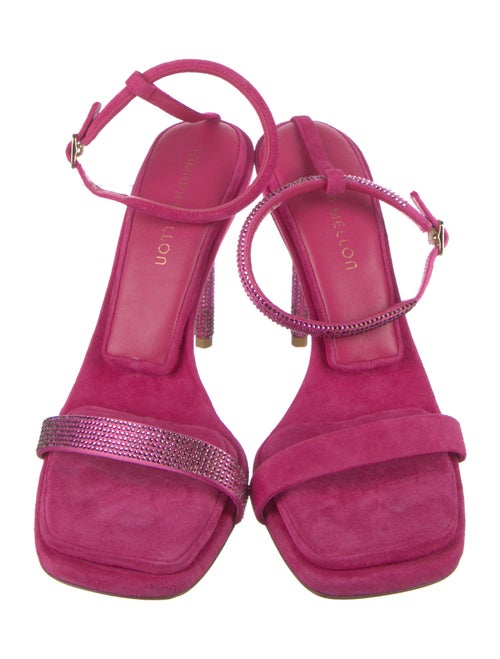 Tamara Mellon Velvet Crystal Embellishments Sandals