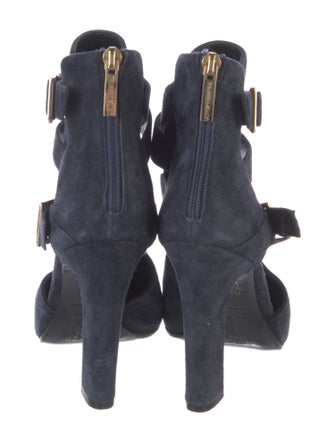 Tamara Mellon Suede Cutout Accent Pumps