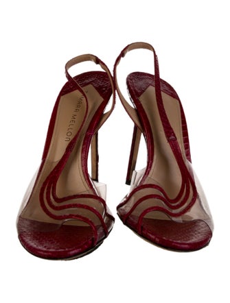 Tamara Mellon Snakeskin Slingback Sandals