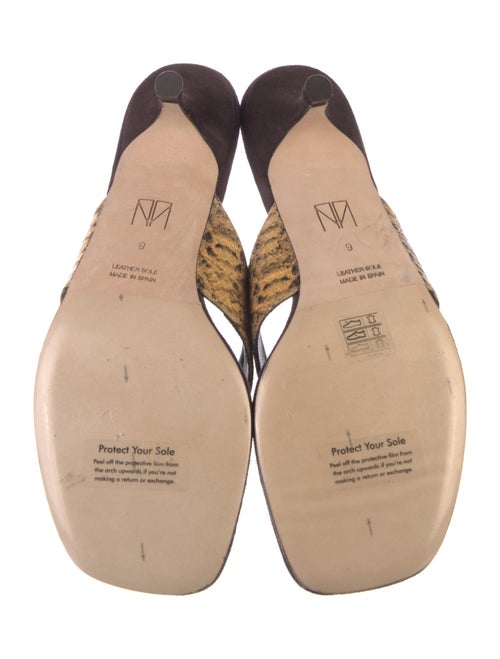 Tamara Mellon Leather Animal Print Slides