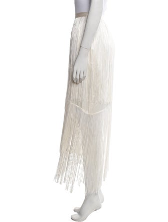 Tamara Mellon Fringe Trim Accent Midi Length Skirt