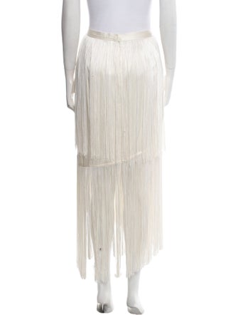 Tamara Mellon Fringe Trim Accent Midi Length Skirt