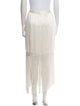 Tamara Mellon Fringe Trim Accent Midi Length Skirt