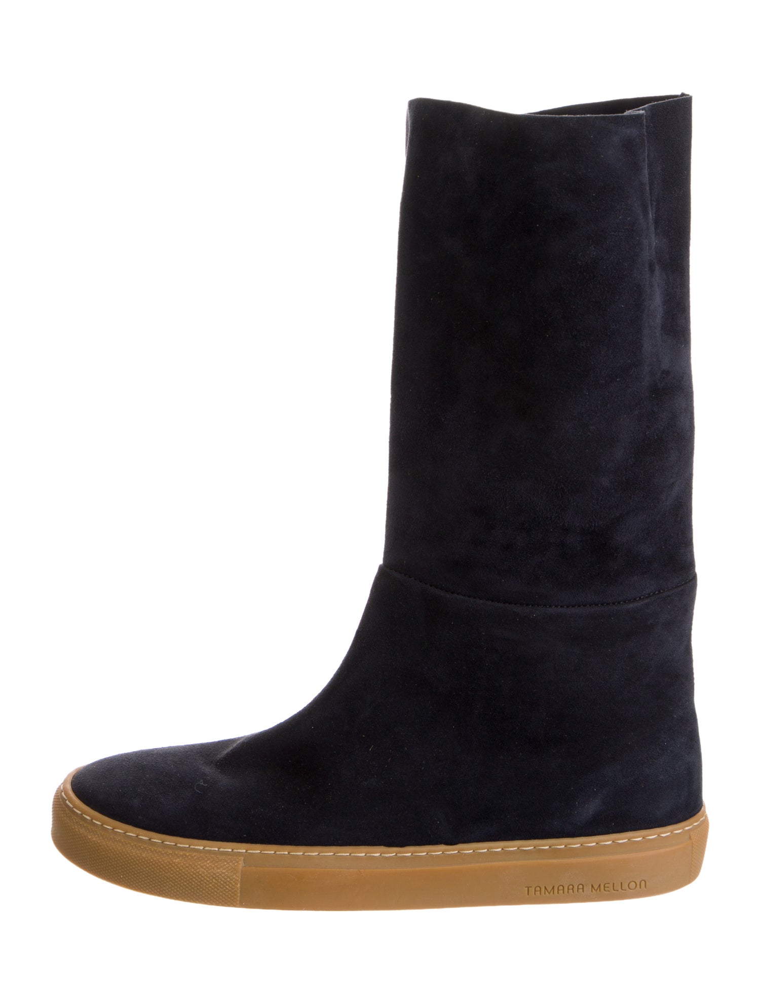 Tamara Mellon Suede Colorblock Pattern Boots