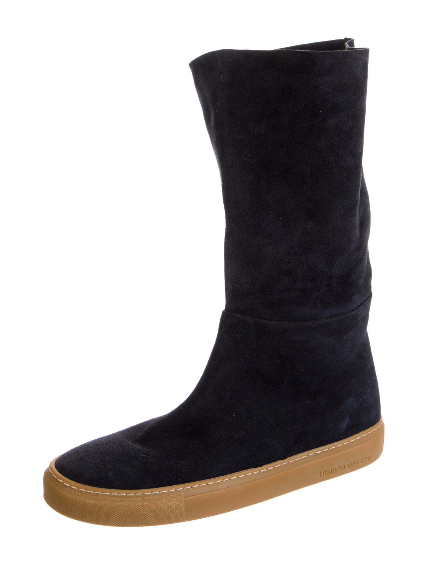 Tamara Mellon Suede Colorblock Pattern Boots