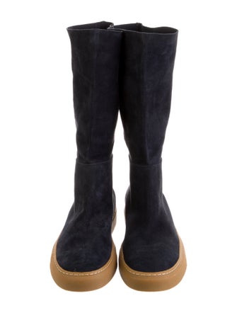 Tamara Mellon Suede Colorblock Pattern Boots