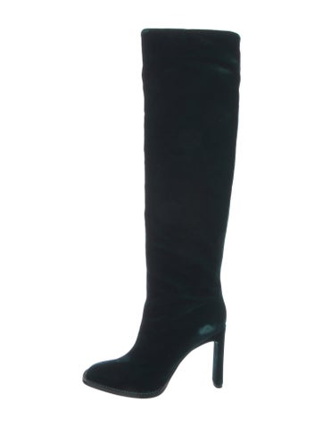 Tamara Mellon Boots Velvet Crystal Embellishments IT 38.5 | 8.5
