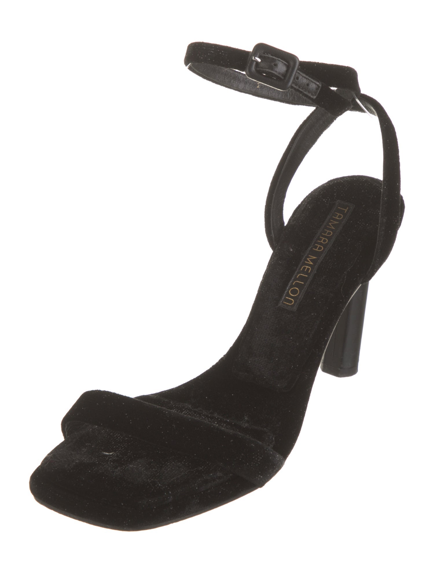 Tamara Mellon Velvet Glitter Accents Sandals