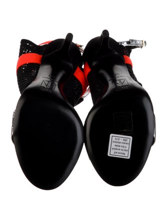 Tamara Mellon Leather Colorblock Pattern Sandals