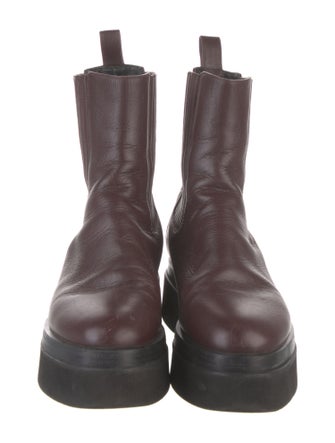 Tamara Mellon Leather Colorblock Pattern Combat Boots