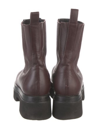 Tamara Mellon Leather Colorblock Pattern Combat Boots