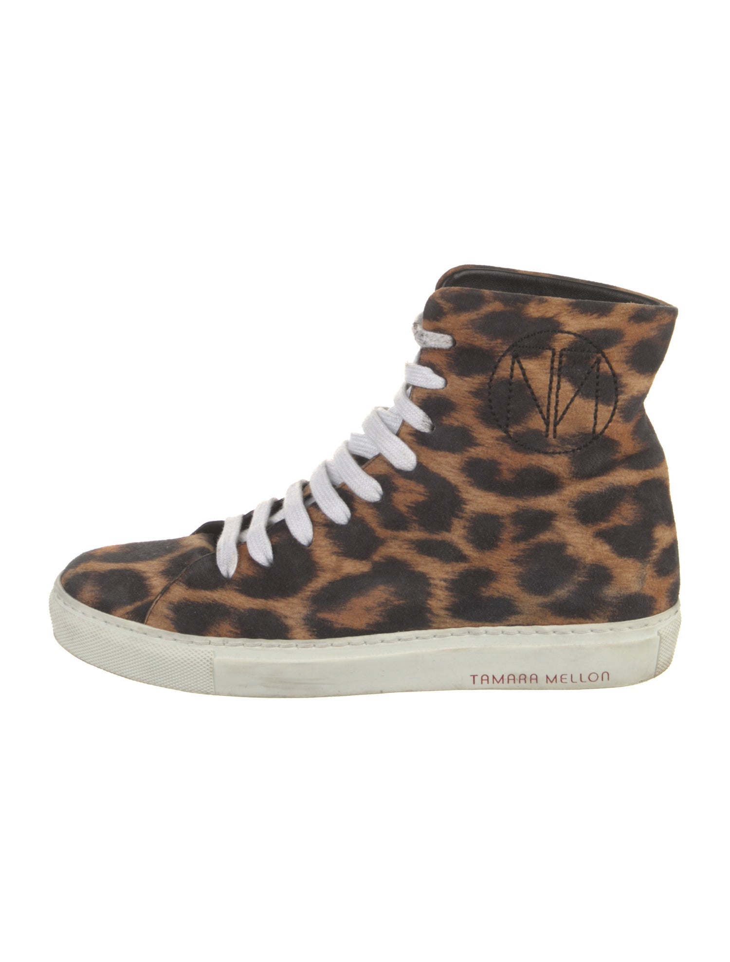 Tamara Mellon Suede Animal Print Sneakers