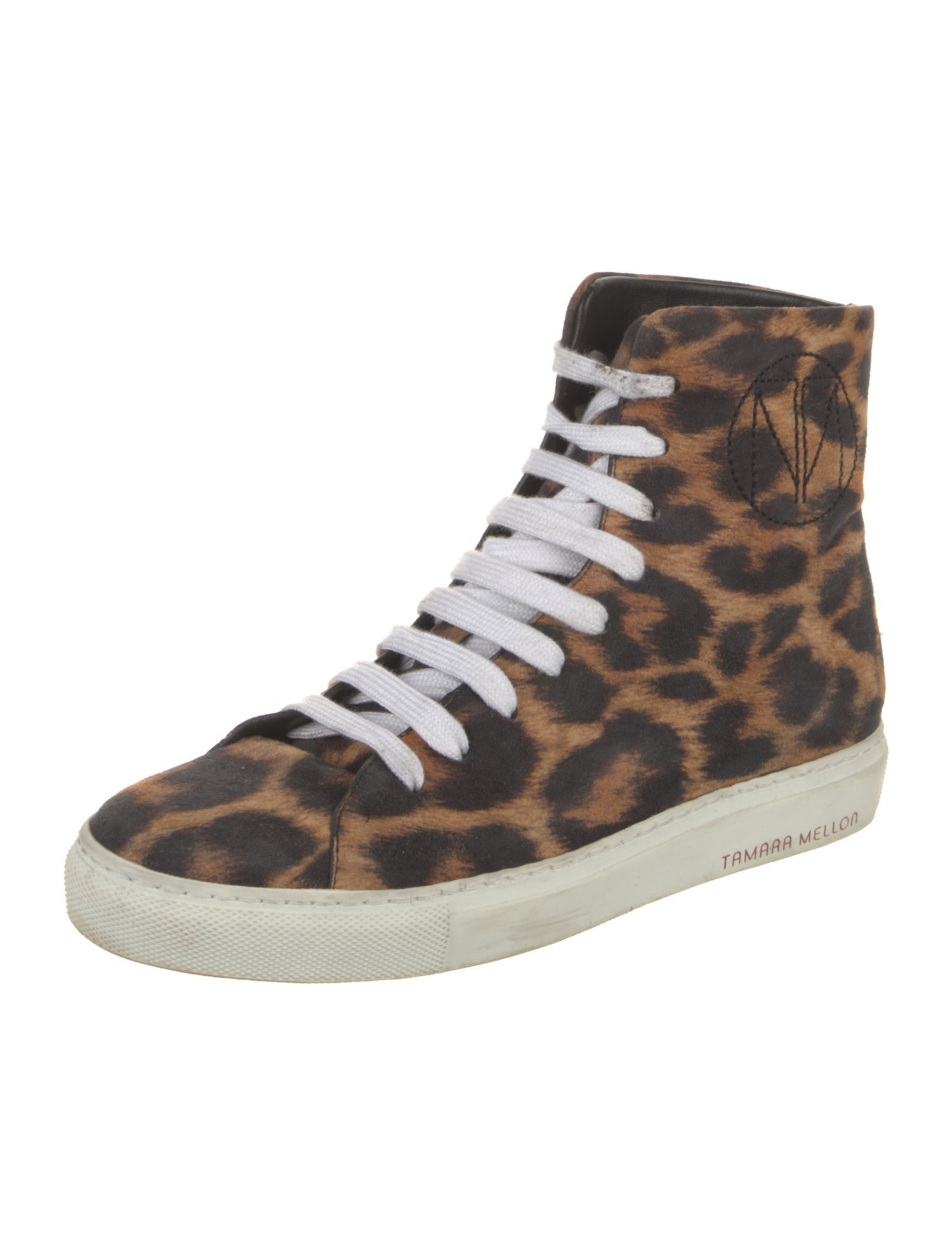 Tamara Mellon Suede Animal Print Sneakers