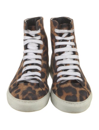 Tamara Mellon Suede Animal Print Sneakers