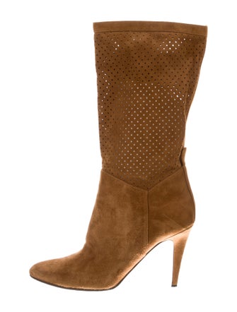 Tamara Mellon Suede Lasercut Accents Boots