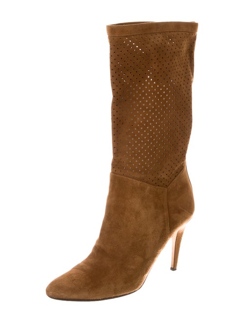 Tamara Mellon Suede Lasercut Accents Boots